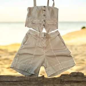 Blue Kabana High waist shorts &cropped top Sz S Vintage inspired ExpeditionStyle